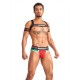 Mister B Urban Club harness X-back Striped Red harness in tessuto elasticizzato