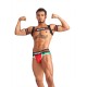 Mister B Urban Club harness X-back Striped Red harness in tessuto elasticizzato