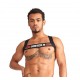 Mister B Urban Club harness X-back Striped Red harness in tessuto elasticizzato