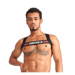 Mister B Urban Club harness X-back Striped Red harness in tessuto elasticizzato