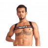 Mister B Urban Club harness X-back Striped Red harness in tessuto elasticizzato