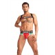 Mister B Urban Club harness X-back Striped Red harness in tessuto elasticizzato