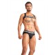 Mister B Urban Club harness X-back Striped Grey harness in tessuto elasticizzato