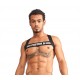 Mister B Urban Club harness X-back Striped Grey harness in tessuto elasticizzato