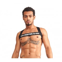 Mister B Urban Club harness X-back Striped Grey harness in tessuto elasticizzato