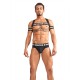 Mister B Urban Club harness X-back Striped Grey harness in tessuto elasticizzato