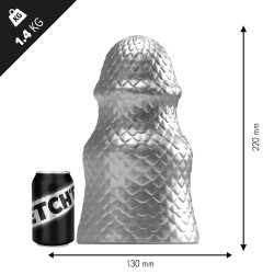 STRETCH'R Scaly Butt Plug Gun Metal plug XXL dilatatore anale