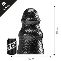 STRETCH'R Scaly Butt Plug Black Metallic plug XXL dilatatore anale