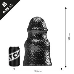STRETCH'R Scaly Butt Plug Black Metallic plug XL dilatatore anale