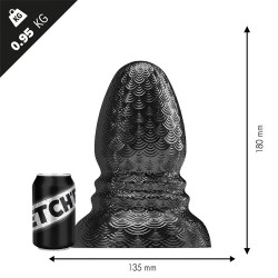 STRETCH'R Ripple Butt Plug Black Metallic XL dilatatore anale