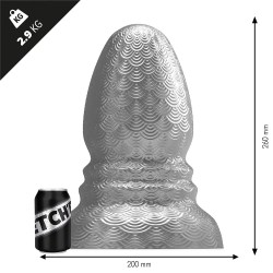 STRETCH'R Ripple Butt Plug Gun Metal XXXL dilatatore anale