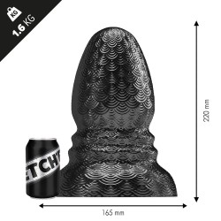 STRETCH'R Ripple Butt Plug Black Metallic XXXL dilatatore anale