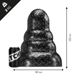 STRETCH'R Tripole Butt Plug Black Metallic XXL dilatatore anale