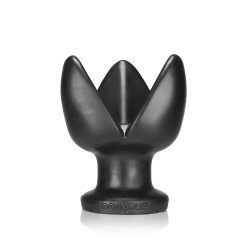 Oxballs Rosebud 1 Hole Opener Small Black plug dilatatore anale con tre petali in silicone