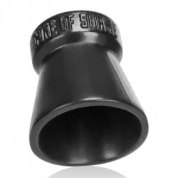 Oxballs Cone Of Shame Chastity Cockring Black dispositivo di castità e cockring due in uno in silicone