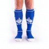 BRUTUS FXXX Party Socks w. Pockets Blue White calzettoni "fuck" con piccolo taschino