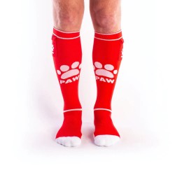 BRUTUS Puppy Party Socks w. Pockets Red White calzettoni con piccolo taschino