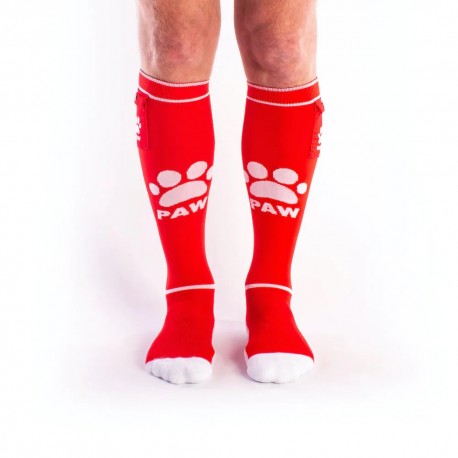 BRUTUS Puppy Party Socks w. Pockets Red White calzettoni con piccolo taschino
