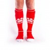BRUTUS Puppy Party Socks w. Pockets Red White calzettoni con piccolo taschino