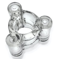 Oxballs Buzz Squeeze Vibrating Ballstretcher Clear anello per i testicoli in TPR estensibile