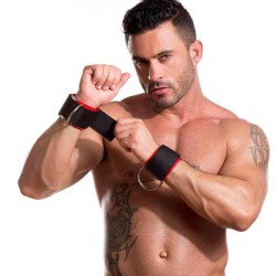 665 Neoprene Universal Restraints Black and Red coppia di restrizioni universali per polsi o per caviglie