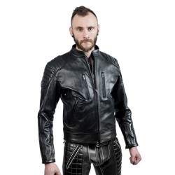 Mister B Biker Jacket Black stripes giubbotto motociclista in leather pelle