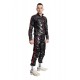Mister B BEAT Nylon Track Suit Pants Black Red pantaloni tuta