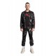 Mister B BEAT Nylon Track Suit Pants Black Red pantaloni tuta