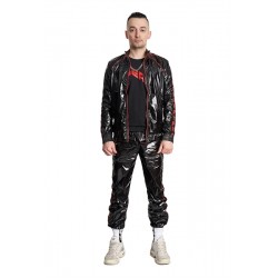 Mister B BEAT Nylon Track Suit Jacket Black Red giacca tuta