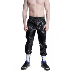 Mister B BEAT Nylon Track Suit Pants Black Black pantaloni tuta