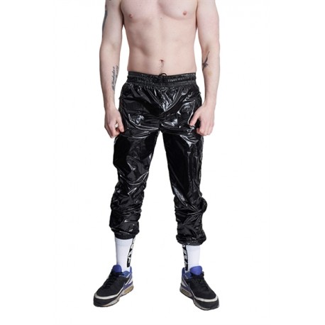 Mister B BEAT Nylon Track Suit Pants Black Black pantaloni tuta
