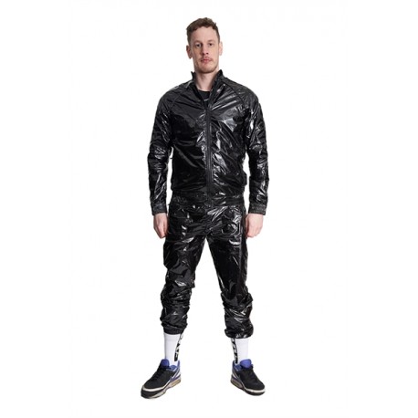 Mister B BEAT Nylon Track Suit Jacket Black Black giacca tuta nero