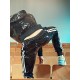 Mr Riegillio PVC Tracksuit Pants White Stripes pantaloni tuta in PVC lucido con righe