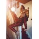 Mr Riegillio PVC Tracksuit Pants Red Stripes pantaloni tuta in PVC lucido con righe