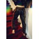 Mr Riegillio PVC Tracksuit Pants Red Stripes pantaloni tuta in PVC lucido con righe