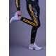 Mr Riegillio PVC Tracksuit Pants Yellow Stripes pantaloni tuta in PVC lucido con righe