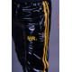 Mr Riegillio PVC Tracksuit Pants Yellow Stripes pantaloni tuta in PVC lucido con righe