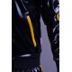 Mr Riegillio PVC Tracksuit Jacket Yellow Stripes giacca tuta con zip in PVC lucido con righe