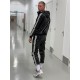 Mr Riegillio PVC Tracksuit Jacket White Stripes giacca tuta con zip in PVC lucido con righe