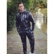 Mr Riegillio PVC Tracksuit Jacket White Stripes giacca tuta con zip in PVC lucido con righe