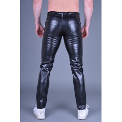 Mr Riegillio MR 5 Pockets Pants Black pantaloni in pelle artificiale