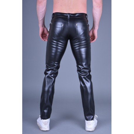 Mr Riegillio MR 5 Pockets Pants Black pantaloni in pelle artificiale