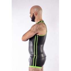 Mister B Neoprene Tank Top Black Neon Green canotta in neoprene
