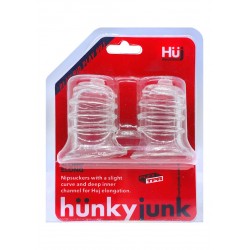 Hunkyjunk Elong Nipple Suckers Clear coppia di succhia e sviluppa capezzoli