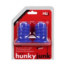 Hunkyjunk Elong Nipple Suckers Cobalt blue coppia di succhia e sviluppa capezzoli