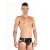 Mister B Rubber Jock Strap Black Blue extrasmall jockstrap sospensorio in rubber gomma