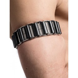 Mister B Leather Armband Linked bracciale medium per avambraccio in pelle e metallo