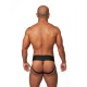 Mister B Leather Premium Jockstrap Black Black sospensorio in leather pelle con zip