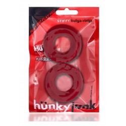 Hunkyjunk Stiffy 2-pack bulge Cockrings Cherry confezione con 2 cockring in Silicone e TPR
